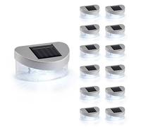 GEEZY LED Solar Fence Lights Outdoor Garden Solar Lights Waterproof Wall Lights Deck Patio Yard Outdoor Lights Garden Fence Decoration Set of 12