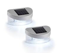 GEEZY LED Solar Fence Lights Outdoor Garden Solar Lights Waterproof Wall Lights Deck Patio Yard Outdoor Lights Garden Fence Decoration Set of 2