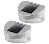 GEEZY LED Solar Fence Lights Outdoor Garden Solar Lights Waterproof Wall Lights Deck Patio Yard Outdoor Lights Garden Fence Decoration Set of 2