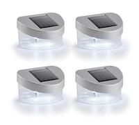 GEEZY LED Solar Fence Lights Outdoor Garden Solar Lights Waterproof Wall Lights Deck Patio Yard Outdoor Lights Garden Fence Decoration Set of 4
