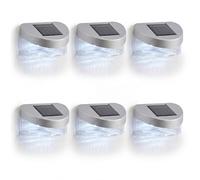 GEEZY LED Solar Fence Lights Outdoor Garden Solar Lights Waterproof Wall Lights Deck Patio Yard Outdoor Lights Garden Fence Decoration Set of 6