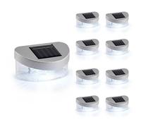 GEEZY LED Solar Fence Lights Outdoor Garden Solar Lights Waterproof Wall Lights Deck Patio Yard Outdoor Lights Garden Fence Decoration Set of 8