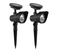 GEEZY Solar Garden Spot Lights LED Outdoor Waterproof Adjustable Head Dawn-To-Dusk x2