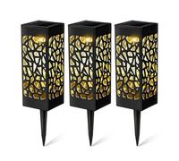 Geezy Solar Path Lights Outdoor Garden Warm White Led Stake Modern Lamps Waterproof X3
