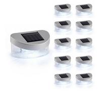 Geezy Solar Powered Led Garden Fence Lights Waterproof Outdoor Wall Lights Set Of 10