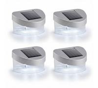 Geezy Solar Powered Led Garden Fence Lights Waterproof Outdoor Wall Lights Set Of 4