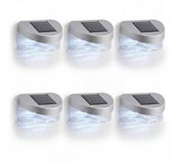 Geezy Solar Powered Led Garden Fence Lights Waterproof Outdoor Wall Lights Set Of 6