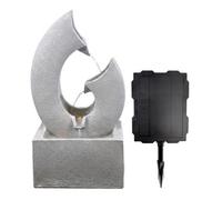 Geezy Solar Powered Water Feature With Led Lights Outdoor Decor Horn Garden Fountain