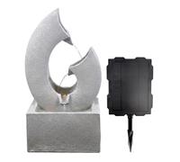 GEEZY Solar Powered Water Feature with LED Lights Outdoor Decor Horn Garden Fountain