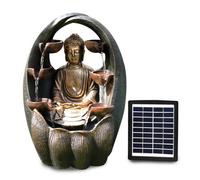 Geezy Solar Water Fountain Led Golden Buddha Solar Water Feature Garden Decoration