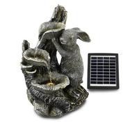 Geezy Solar Water Fountain Led Rabbit Solar Water Feature Home Garden Decoration