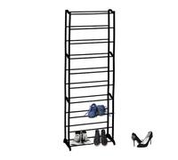 Geezy Stackable Shoe Rack Organiser 10 Tier Black Storage Rack Shelf Unit Space Saving