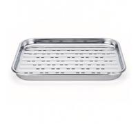 GEEZY Stainless Steel BBQ Grill Tray, 34x24cm - Rectangular Metal Basket with Holes for Perfect Heat Distribution - BBQ Grill Pan for Meat & Vegetables, Outdoor Cooking Accessories & Gifts for Men