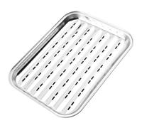 GEEZY Stainless Steel BBQ Grill Tray, 34x24cm - Rectangular Metal Basket with Holes for Perfect Heat Distribution - BBQ Grill Pan for Meat & Vegetables, Outdoor Cooking Accessories & Gifts for Men