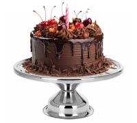 GEEZY Stainless Steel Cake Stands 13" - Round Silver Cup Cake Stand, Pedestal Cake Display, Perfect Baking Gifts - Ideal for Weddings, Christmas and Birthday