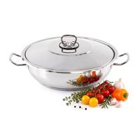 GEEZY Stainless Steel Casserole Pot with Lid 3L Induction Hob To Oven Dishwasher Safe
