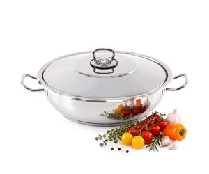 GEEZY Stainless Steel Casserole Pot with Lid 3L Induction Hob To Oven Dishwasher Safe