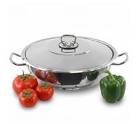 GEEZY Stainless Steel Casserole Pot with Lid - Oven Proof Base (Not Lid) & Dishwasher Safe - Induction Base Cooking Dish for Gas, Electric, Ceramic, & Halogen Stoves (28 x 8 cm, 4.5L)