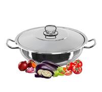 GEEZY Stainless Steel Casserole Pot with Lid - Oven Proof Base (Not Lid) & Dishwasher Safe - Induction Base Cooking Dish for Gas, Electric, Ceramic, & Halogen Stoves (28 x 8 cm, 4.5L)