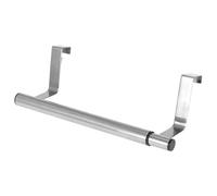 GEEZY Stainless Steel Extendable Over Door Towel Rail 25-40cm - Adjustable Kitchen Cupboard Bar & Hanging Rack - No Drill Holder for Tea Towels, Bathroom Hand Cloths & Accessories