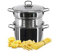 GEEZY Stainless Steel Spaghetti Pasta Pot Pan Strainer Set Stockpot Induction Base
