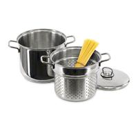 GEEZY Stainless Steel Spaghetti Pasta Pot Pan Strainer Set Stockpot Induction Base