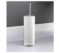 Stainless Steel Free Standing Toilet Roll Holder Loo Tissue Dispenser Holder Bathroom Toilet Paper Silver Storage Stand