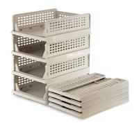 GEEZY Storage Shelf Drawers for Wardrobe Closet Clothes Foldable Stackable Set of 4