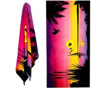 Geezy Sunrise Large Microfibre Beach Bath Towel Lightweight Sports Summer Travel Gym