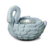 Geezy Swan Water Feature Outdoor Indoor Led Fountain Waterfall Garden Decor