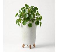 GEEZY Tall White Flower Pot with Legs, 44.5 x 23.9 cm - Weather Resistant Indoor & Outdoor Planter - Modern Flower Planter Pots for Living Room, Garden & Patio