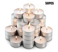 Geezy Tea Lights Candles Unscented Nightlight 4 Hour Burn Tealight Pack Of 50