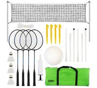 GEEZY The Magic Toy Shop Portable 2-In-1 Badminton Volleyball Set With Adjustable Net & Travel Carry Bag