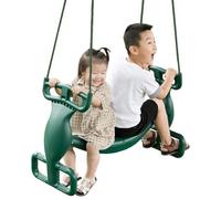 GEEZY The Magic Toy Shop Tandem Swing For Kids Two Child Adjustable Swing Seat Siblings Friends Outdoor