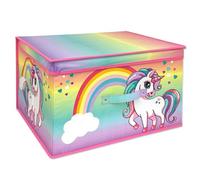 GEEZY The Magic Toy Shop Toy Storage Folding Box Large Collapsible Jumbo Toy Chest Rainbow Unicorn Design