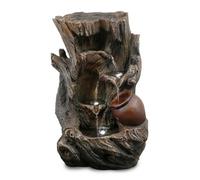 Geezy Tree Log Water Feature Outdoor Indoor Led Fountain Waterfall Garden Decor