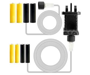 GEEZY Universal Battery to Mains Adapter with 3m Cable - AA & AAA Battery Eliminator Kit, Replaces 2x or 3x Cells - Power Supply Converter for Electronic Devices, Christmas LED Lights & Clocks