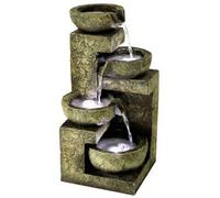 Geezy Water Feature Indoor Outdoor Led Fountain Waterfall Garden Decor (4 Tier)