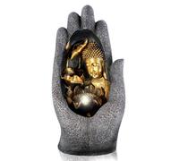 Geezy Water Feature Indoor Outdoor Led Fountain Waterfall Garden Decor (Hand Buddha)