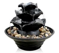 Geezy Waterfall Water Feature Indoor Tabletop Led Fountain Waterfall Home Decor