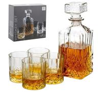 Geezy Whiskey Decanter Set 5Pc 900Ml Carafe Tumbler Glasses Whisky Gift