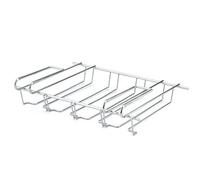 The Magic Toy Shop Under Cabinet Wine Glass Rack - Stainless Steel Hanging Storage Organiser for up to 12 Stemware - No Drill Under Shelf Wine Glass Holder for Kitchen Cupboard, Home Bar, Caravan