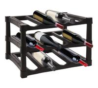 Geezy Wine Rack Stackable 12 Bottle 3 Tier Storage Stand Free Standing