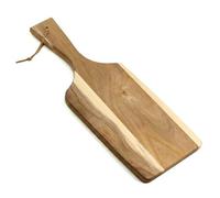 GEEZY Acacia Wood Paddle Chopping Board with Handle - Rectangular Serving Platter for Cheese & Bread - Moisture Resistant, Reversible & Eco Friendly Small Wooden Kitchen Cutting Board, 42x17x1.6 cm
