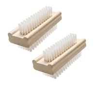 GEEZY Wooden Double Sided Nail Brushes with Firm Bristles, Pack of 2