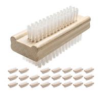 GEEZY Wooden Double Sided Nail Brushes with Firm Bristles, Pack of 24