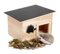 GEEZY Predator Proof Wooden Hedgehog House Outdoor Wildlife Habitat Feeding Nest Box