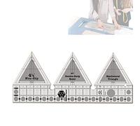 Gefemini 45° Degree Double Strip Ruler 45/60/90 Degree Triangle Quilting Ruler Set, Patchwork Ruler Transparent Acrylic Quilting Template for DIY Crafts Tool Quilting Supplies