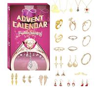 Gefemini Christmas Advent Calendar 2022 for Girls Women - 24 Days Countdown Jewelry Gifts Charm Bracelet Necklace Earrings Rings,Xmas Gift for Daughter Girl