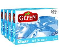 Gefen Clear Unflavoured Jello, 85g (Pack of 4) Instant Jelly Powder, Vegan Friendly, Easy to Prepare, Great for Desserts, Certified Kosher